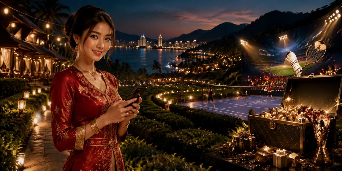 Pengguna mengakses platform kriket 7723 melalui telefon bimbit di Langkawi Malaysia